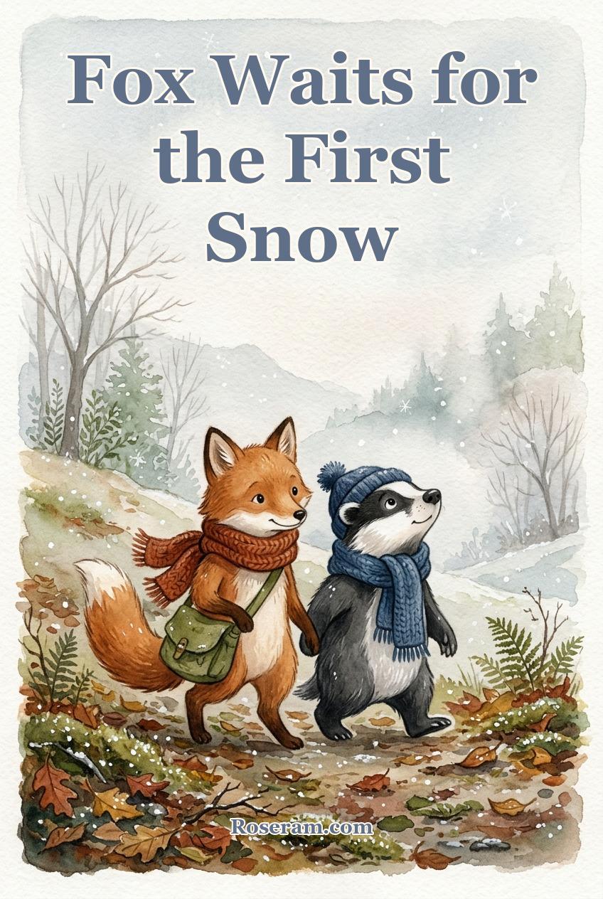 Fox Waits for the First Snow cover