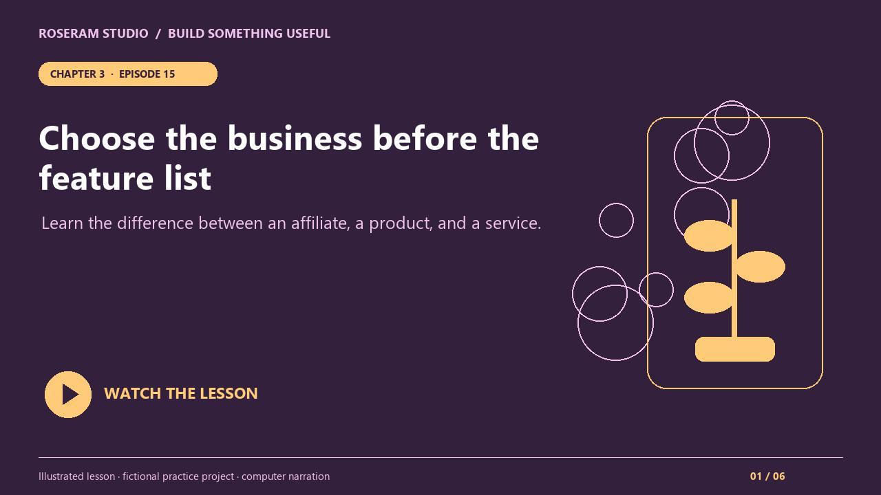Episode 15: Choose the business before the feature list