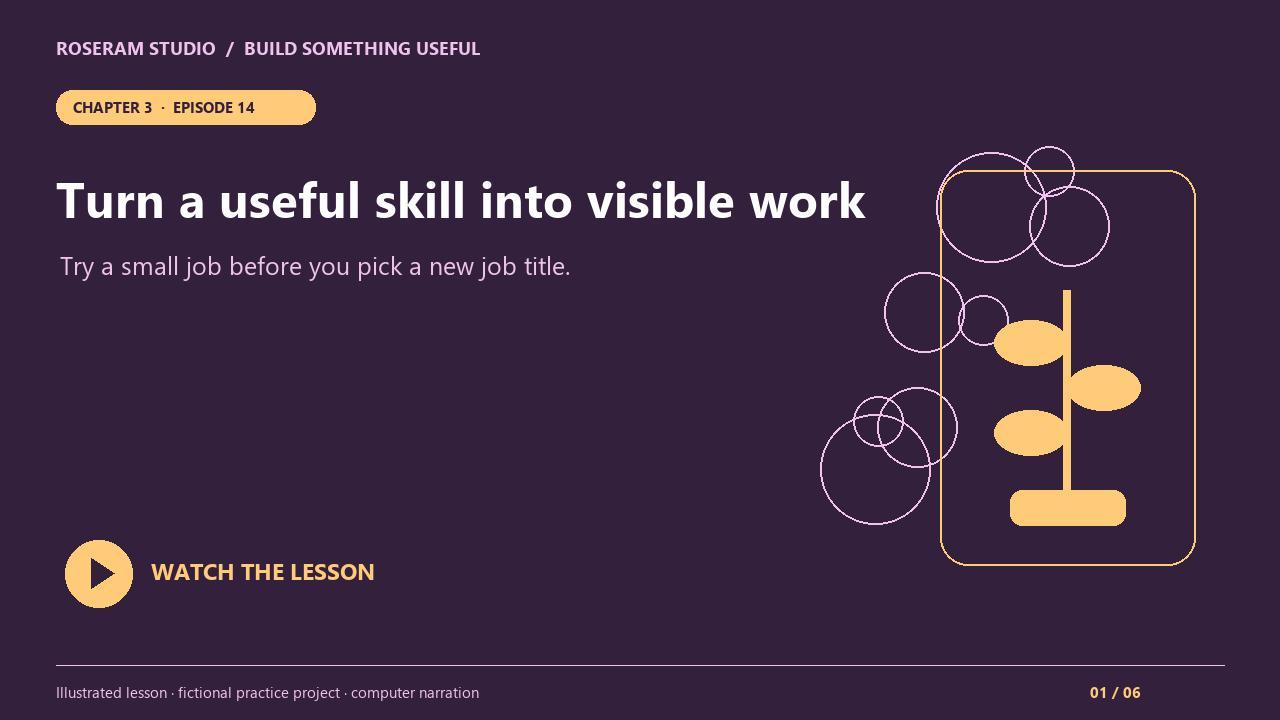Episode 14: Turn a useful skill into visible work