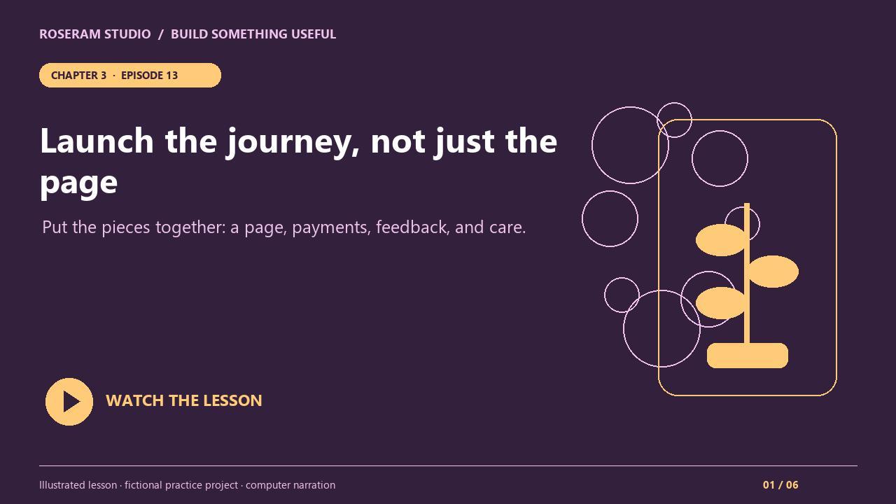Episode 13: Launch the journey, not just the page